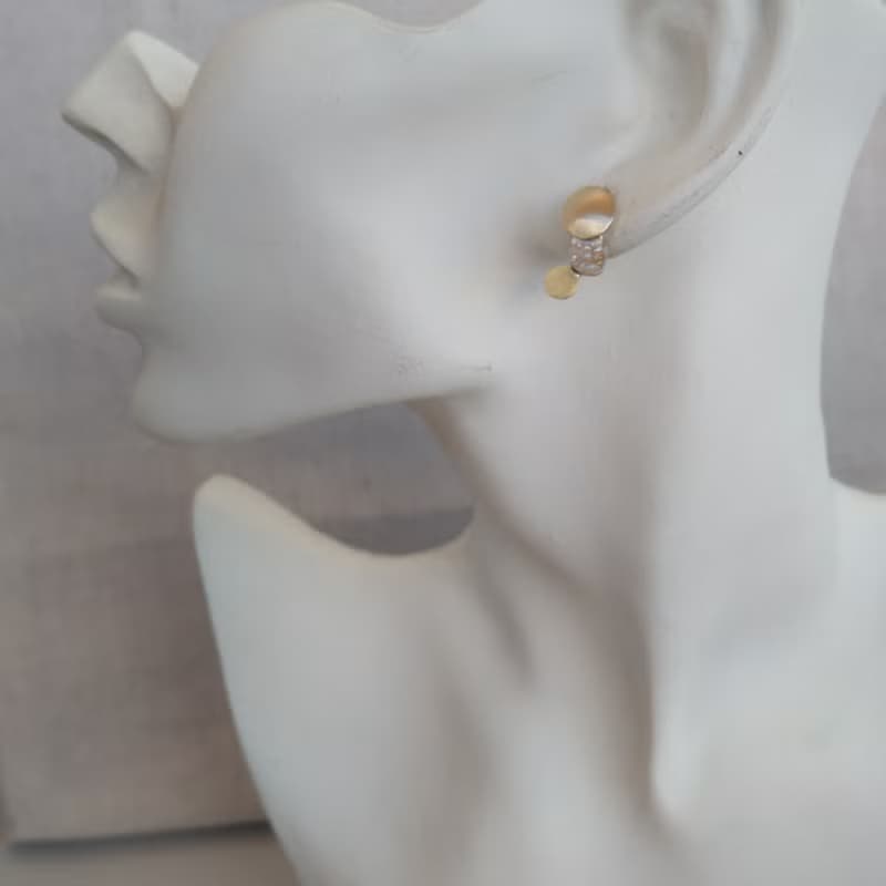 真鍮水紋模様ピアス