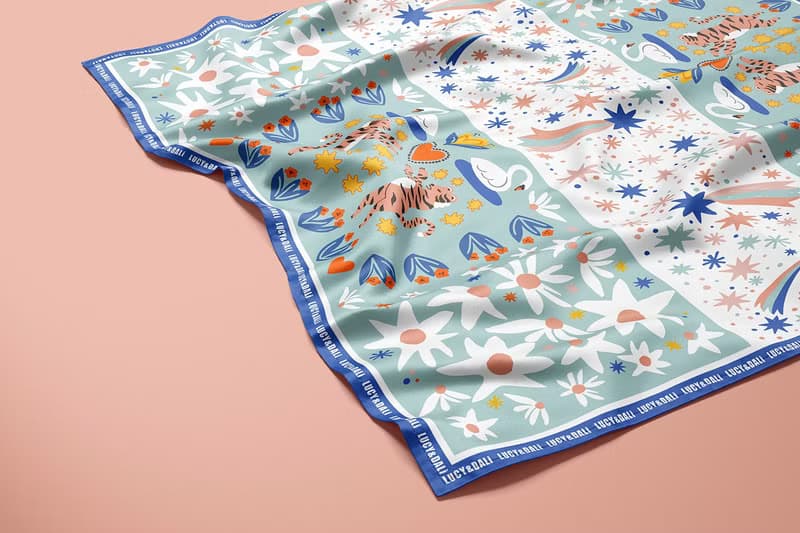 ::真絲100%silk披肩方巾::110x110cm 雛菊鬱金香天鵝