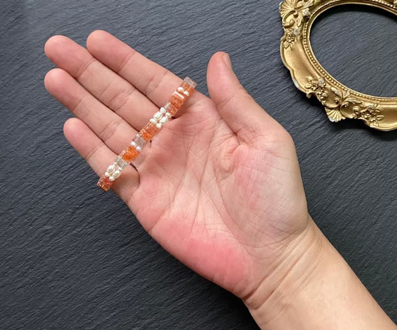 天然阿魯沙x淡水珍珠925純銀手環式手鍊 招貴人 旺事業 防小人