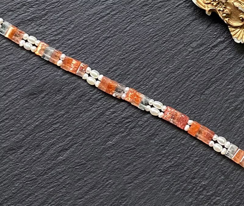 天然阿魯沙x淡水珍珠925純銀手環式手鍊 招貴人 旺事業 防小人