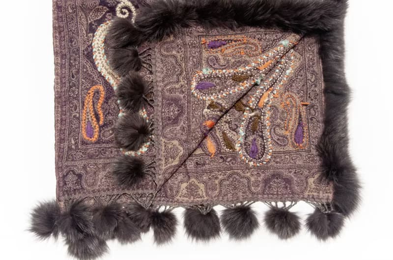 喀什米爾Cashmere/水煮羊毛披肩/針織圍巾/刺繡圍巾/羊絨披巾-花