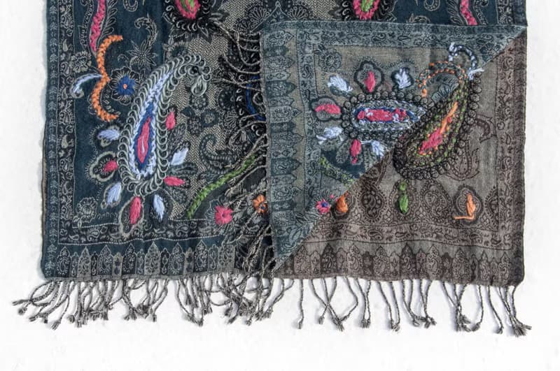 羊絨毯 刺繡毛毯 羊毛蓋毯 保暖披肩 針織毯 刺繡羊毛披肩/針織蓋毯/刺繡圍巾/羊絨披巾/喀什米爾Cashmere-花朵