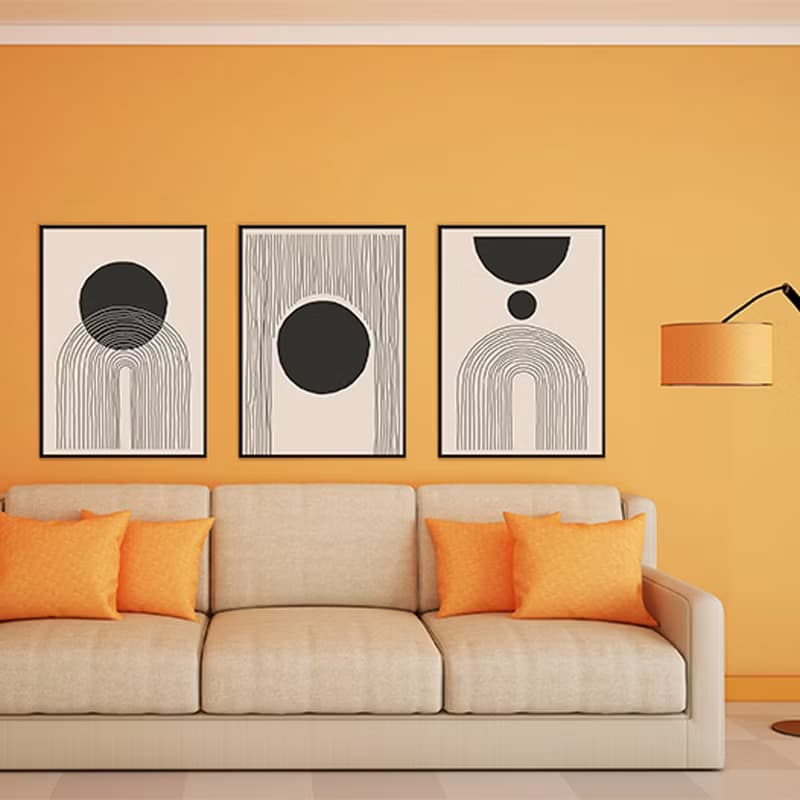 點線圓舞曲IV - 大地色簡約幾何畫/沙發牆裝飾/吧台設計/臥室掛畫