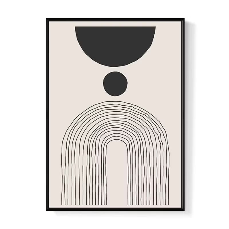 點線圓舞曲IV - 大地色簡約幾何畫/沙發牆裝飾/吧台設計/臥室掛畫