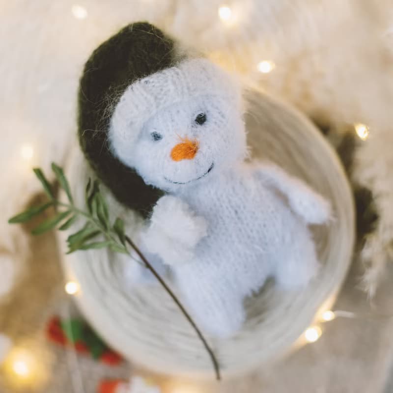 【數位】Cutie the Snowman knitting pattern. DIY New Year gift. English PDF.