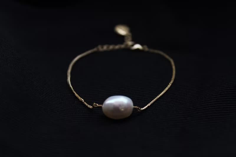 雪境-Pearl 人魚淚巴洛克珍珠22K百搭手鍊
