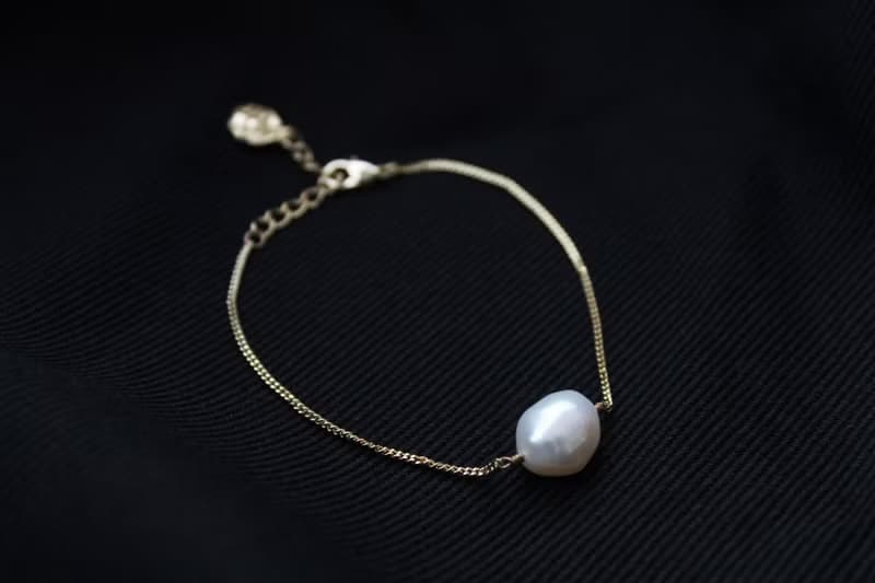 雪境-Pearl 人魚淚巴洛克珍珠22K百搭手鍊