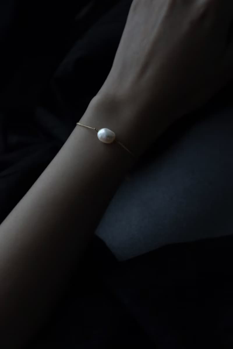 雪境-Pearl 人魚淚巴洛克珍珠22K百搭手鍊