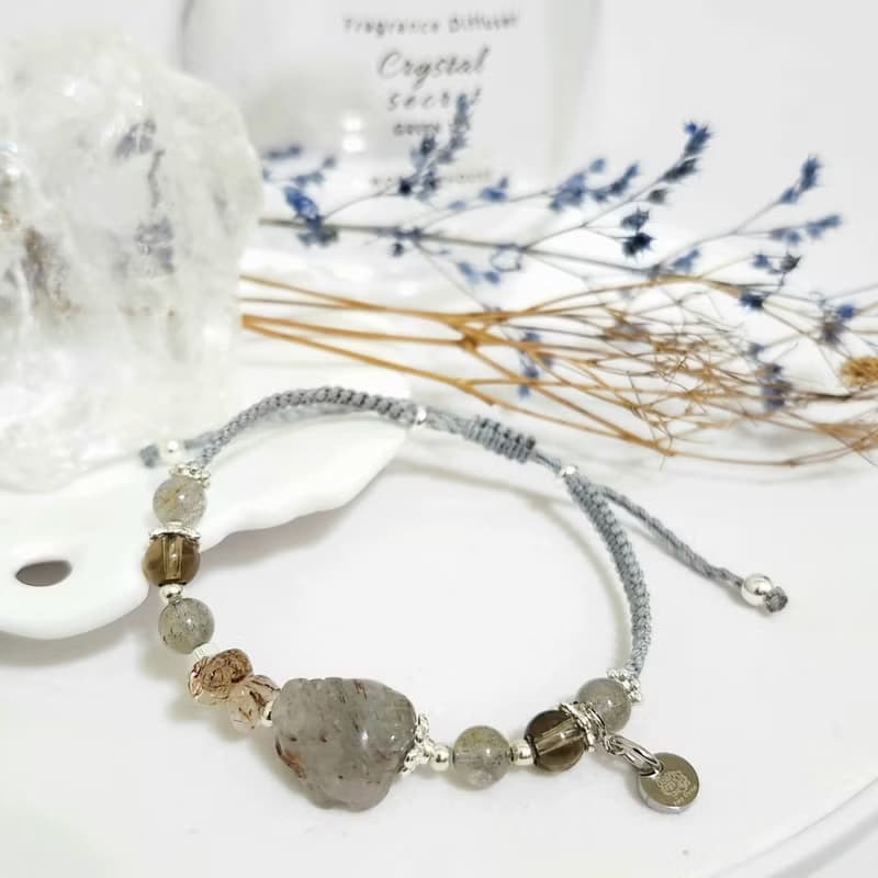 銅髮晶龍龜編織設計款手鍊