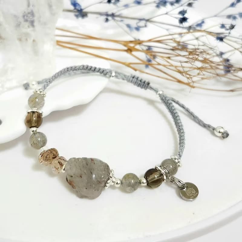 銅髮晶龍龜編織設計款手鍊