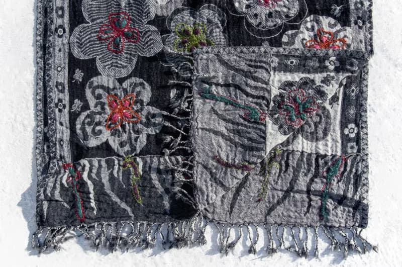 喀什米爾Cashmere/水煮羊毛披肩/針織圍巾/刺繡圍巾/羊絨披巾-花