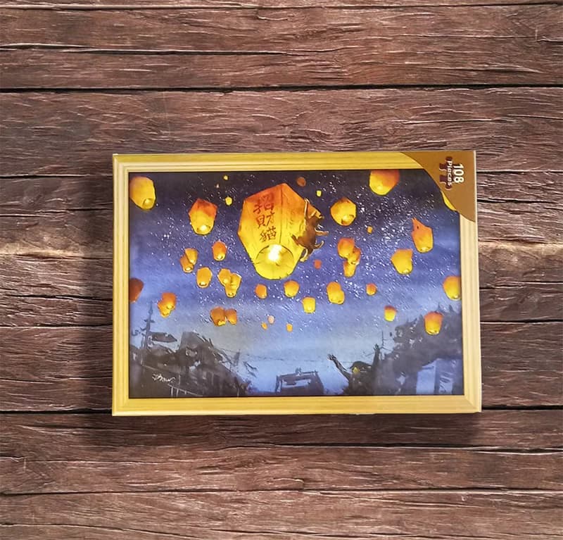 108片貓咪主題拼圖(天燈招財貓)