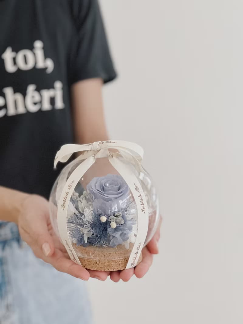 【永生玫瑰花玻璃球】• 情人節禮物/生日禮物/永生花/永生玫瑰花