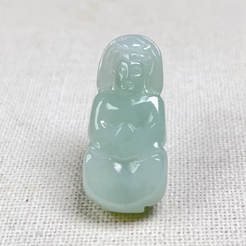 冰種果綠翡翠觀音菩薩 | 天然緬甸玉翡翠A貨 | 送禮
