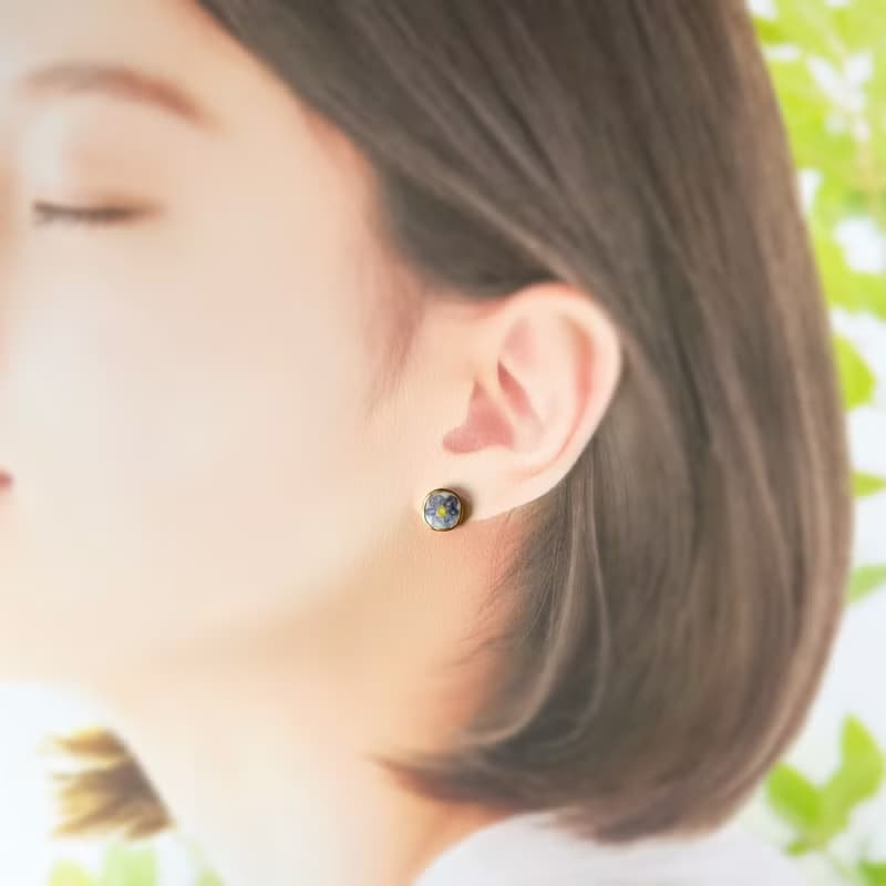 【再販】パンジー ビオラ 金継ぎ 陶器 ピアス イヤリング ノンホールピアス 花 春の花 春 小ぶり 小さい シンプル ギフト プレゼント 贈り物 母の日
