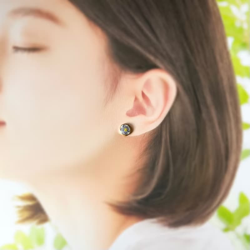 【再販】パンジー ビオラ 金継ぎ 陶器 ピアス イヤリング ノンホールピアス 花 春の花 春 小ぶり 小さい シンプル ギフト プレゼント 贈り物 母の日