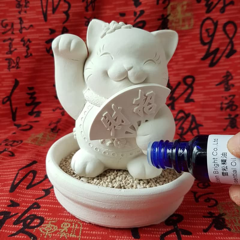 豐潤圓滿招財猫擴香石  盈滿招財猫 擴香 居家香氛 新年 禮