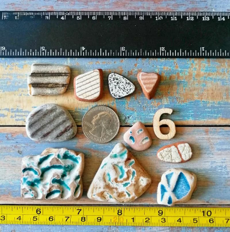 Sea Pottery shards 破碎的陶器 Ribbed Ceramic Mosaic tiles/Broken Porcelain 老瓷器