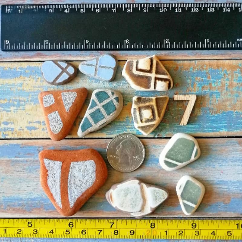 Sea Pottery shards 破碎的陶器 Ribbed Ceramic Mosaic tiles/Broken Porcelain 老瓷器