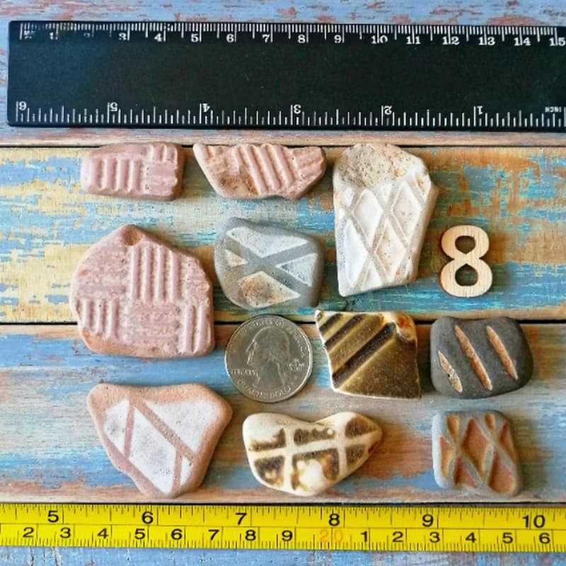 Sea Pottery shards 破碎的陶器 Ribbed Ceramic Mosaic tiles/Broken Porcelain 老瓷器