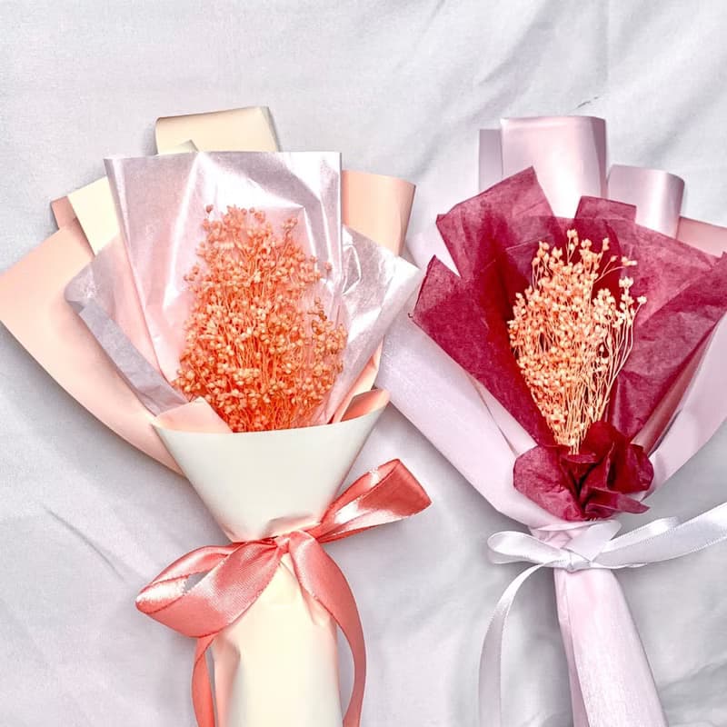 木滿天星小花束-俏皮橘