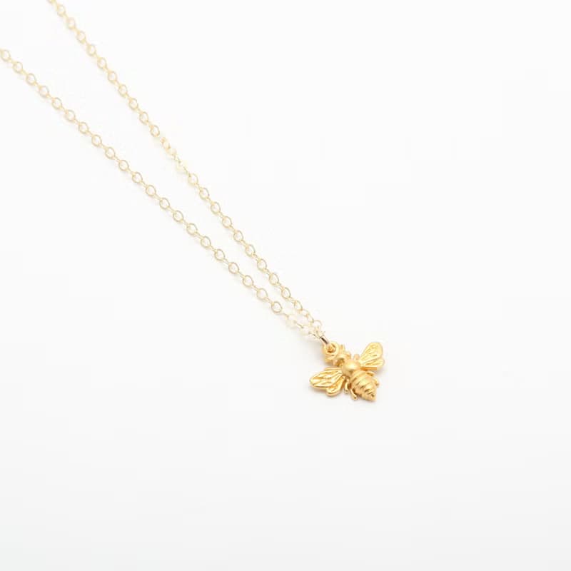 【Angel & Me】甜蜜 小蜜蜂 s925 純銀厚鍍24k純金項鍊 生日禮物