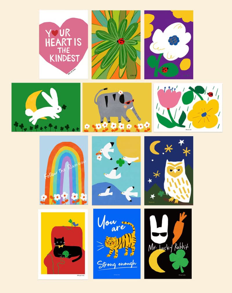 Illustration Postcard C-set 12 pieces