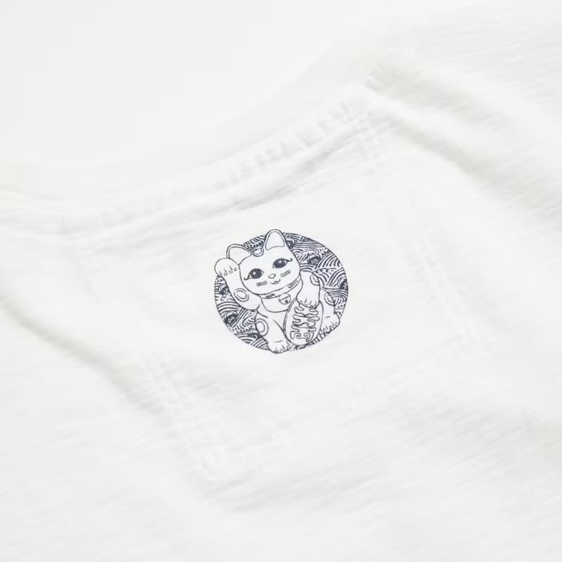 江戶勝 日系 女裝 招財貓短袖T恤(米白色) #上衣