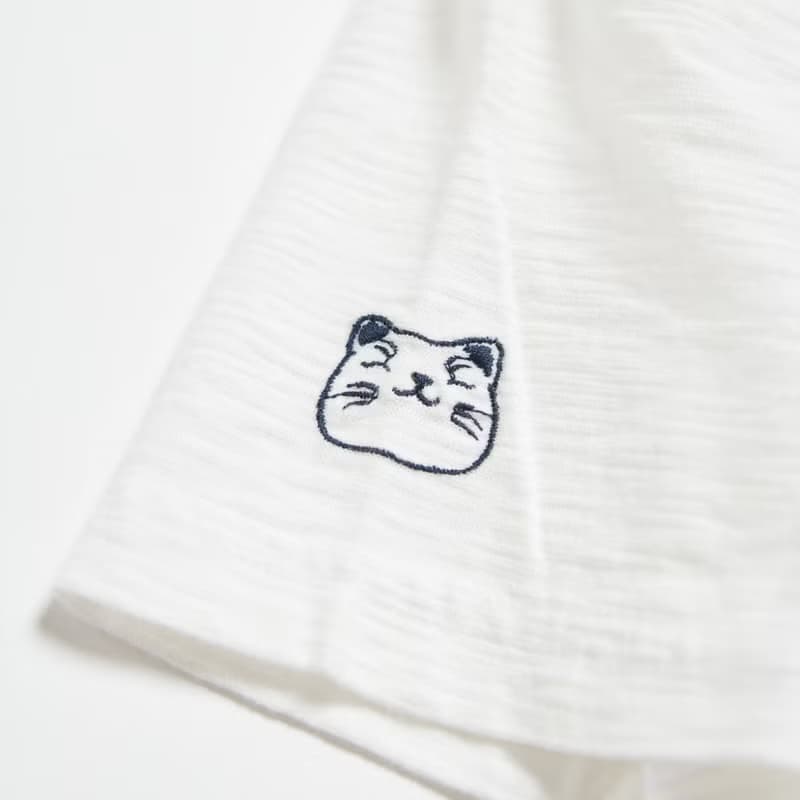 江戶勝 日系 女裝 招財貓短袖T恤(米白色) #上衣