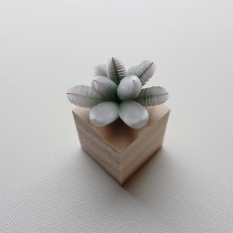 風.海.山-月兔多肉擺飾 永續絨花工藝