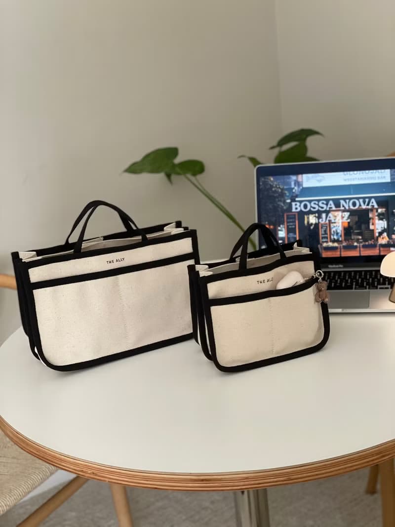 韓國 The Ally | INNER BAG內袋(大) | 米/黑 |適合Blair Bag使用