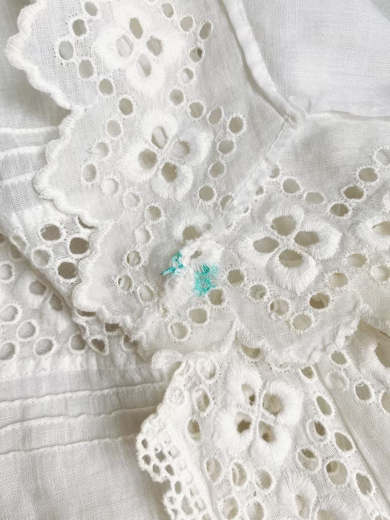 【好日戀物】德國帶回vintage古董手工刺繡鏤空蕾絲圖紋圍裙