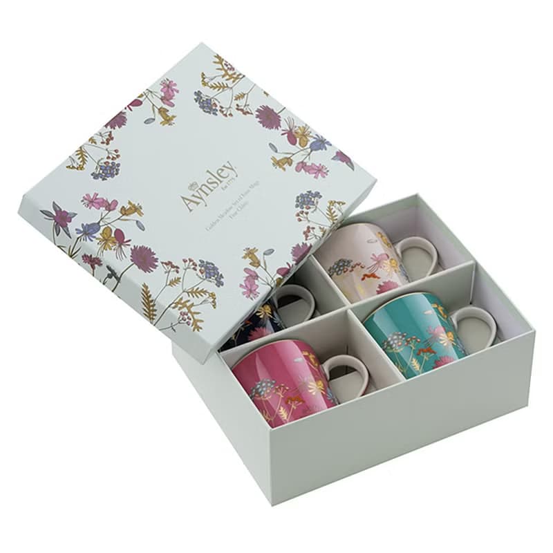 英國Aynsley 金色花卉 陶瓷馬克杯4入組300ml【入厝.結婚禮物】