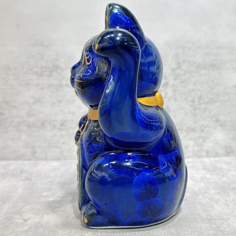 【青墨聚寶】日本清水燒招財貓 | 青墨 千万両 左