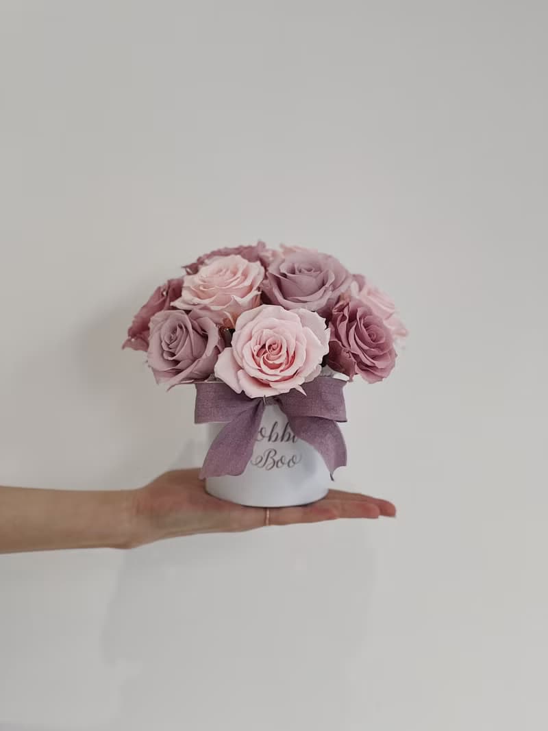 【永生玫瑰花盆花】• 情人節禮物/生日禮物/永生花/永生玫瑰花