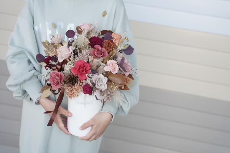 【竒花】法式浪漫永生乾燥盆花 開幕 喬遷 升遷