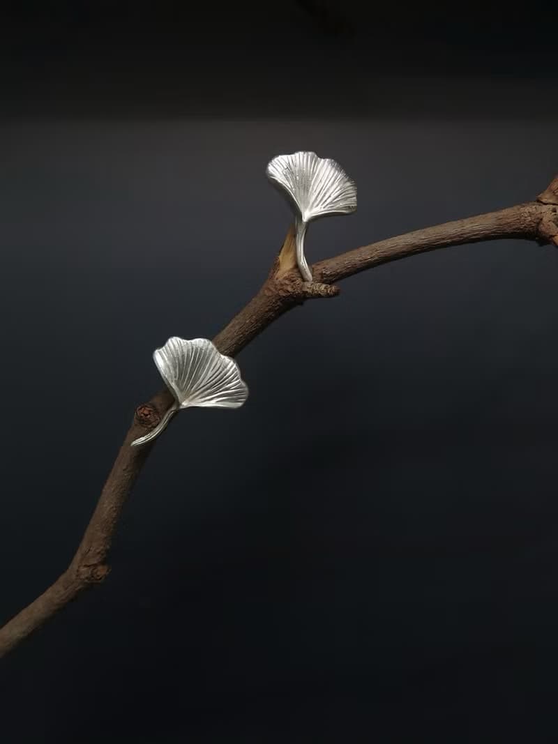 【母親節禮物】COLE COOL簡約銀杏925銀耳釘耳環