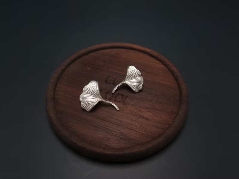 【母親節禮物】COLE COOL簡約銀杏925銀耳釘耳環