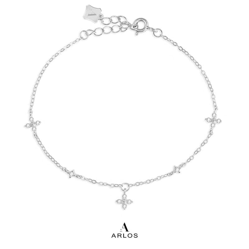 L'amour 四葉草幸運手鏈 (白金色)