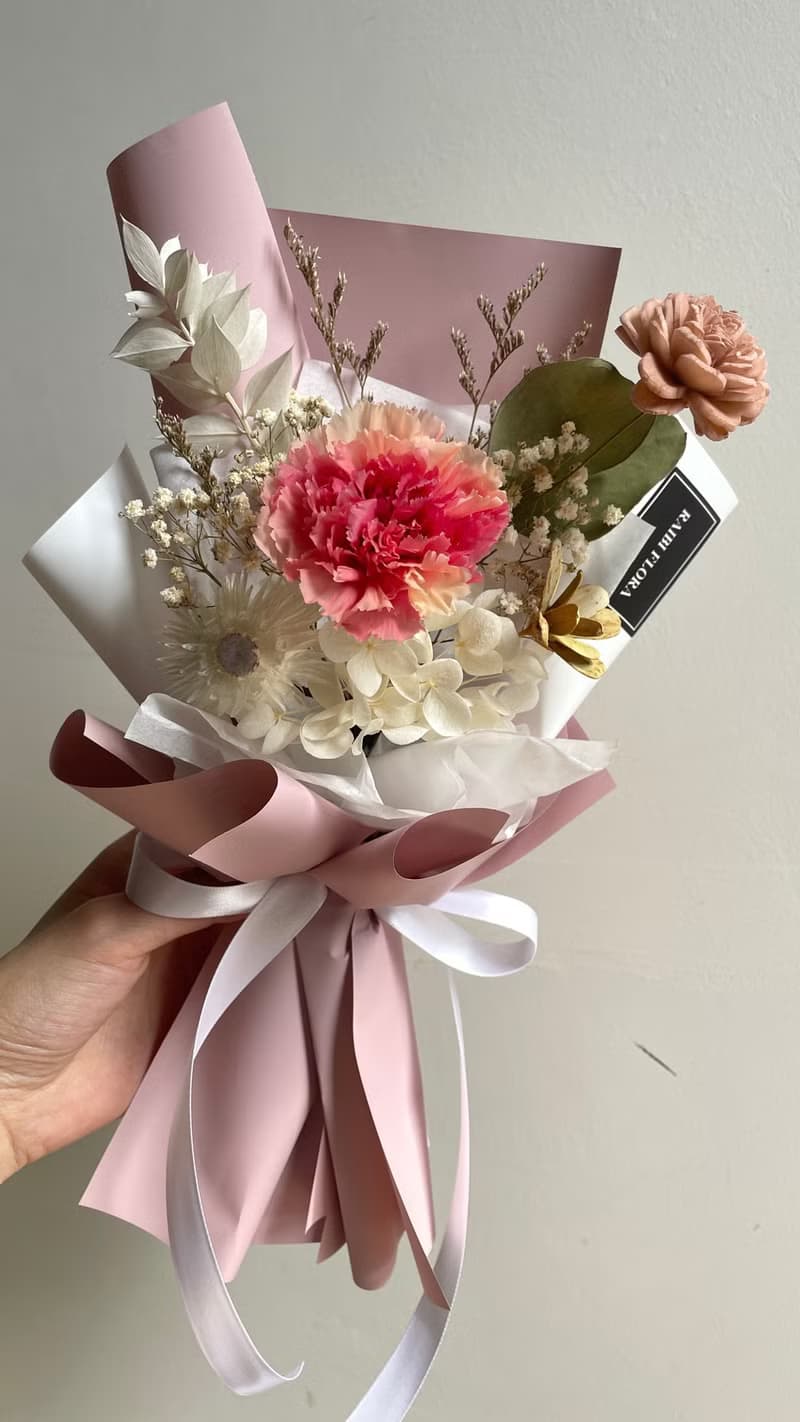 金箔康乃馨 母親節康乃馨花束 母親節乾燥花束 永生花束 4色