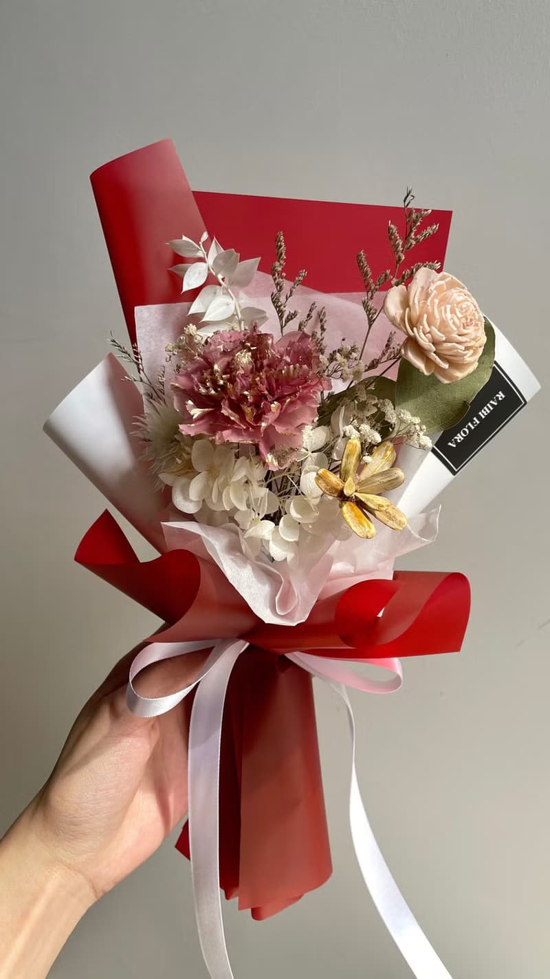 金箔康乃馨 母親節康乃馨花束 母親節乾燥花束 永生花束 4色