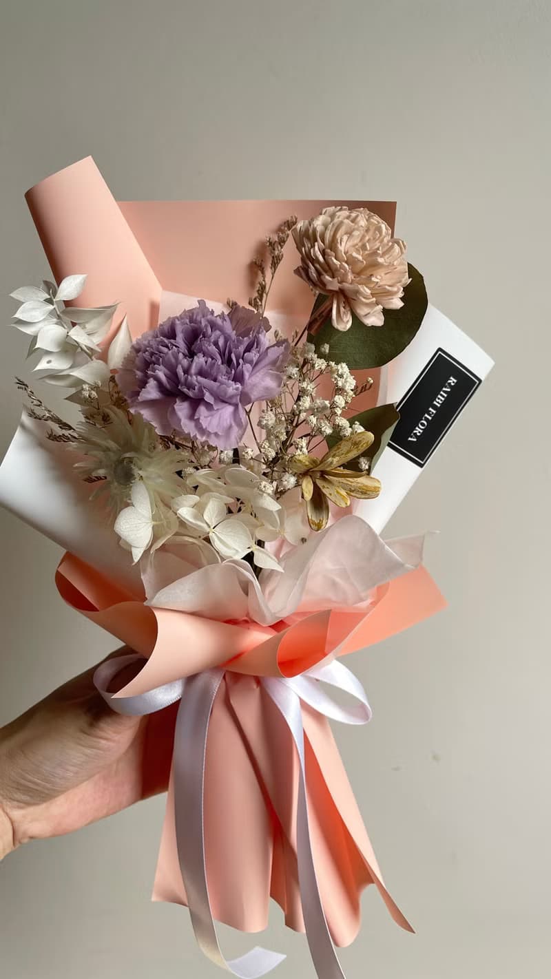 金箔康乃馨 母親節康乃馨花束 母親節乾燥花束 永生花束 4色