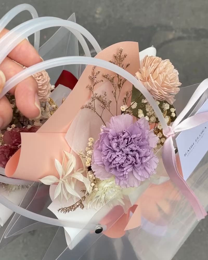 金箔康乃馨 母親節康乃馨花束 母親節乾燥花束 永生花束 4色