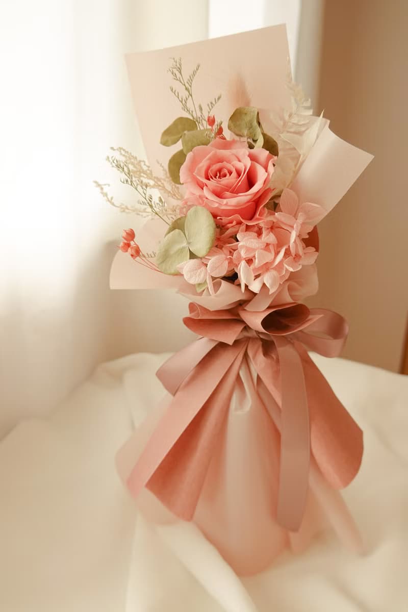 單支永生玫瑰花束-中玫瑰