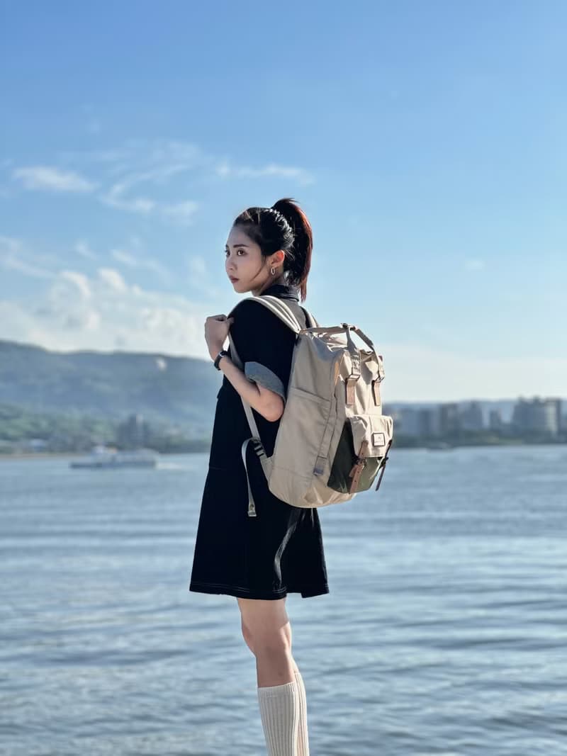 【DOUGHNUT】15吋 防潑水 大後背包 馬卡龍 水壺格 旅行-米黃 JG