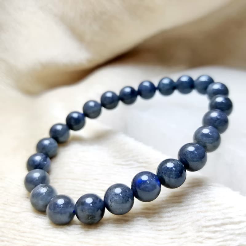 【訂製品】黑拉長石 黑灰月光石 9-12mm  手串 手鍊 天然水晶