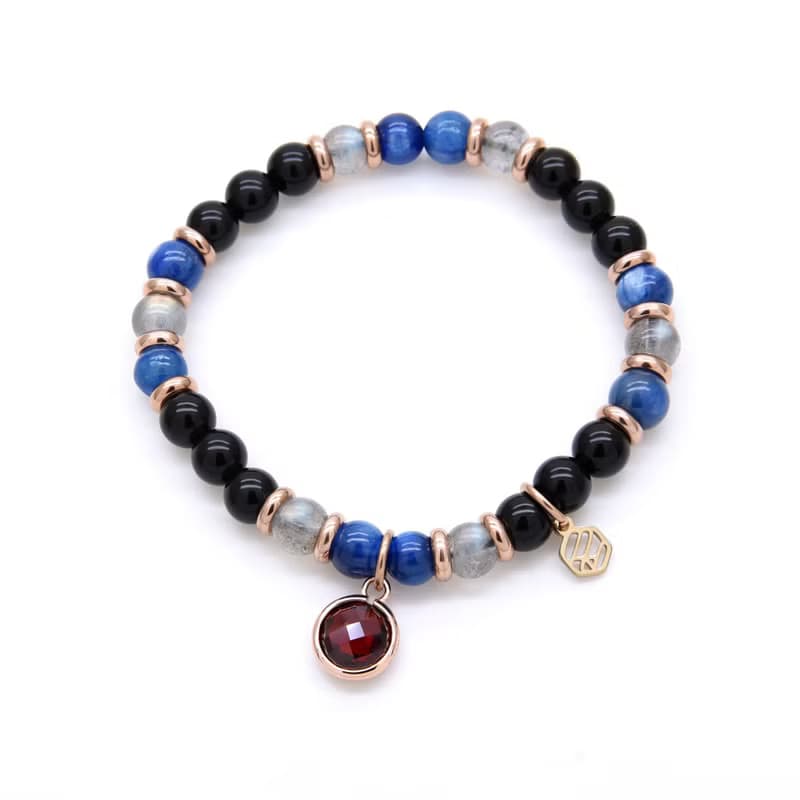 藍寶石 • 月亮石 • 黑曜石 • 水晶手鍊