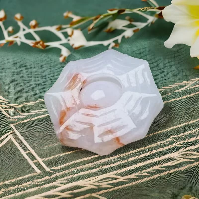 【擋煞‧避邪】飄紅翡翡翠八卦項鍊 | 天然緬甸玉A貨翡翠 | 送禮