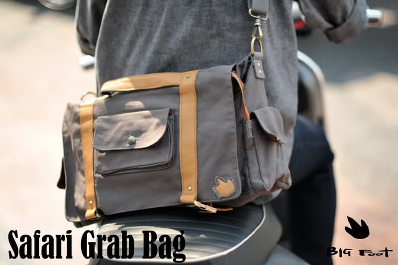 Canvas overnight bag with genuine leather trim