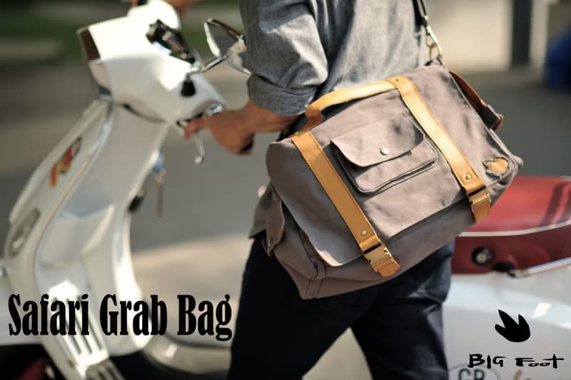 Canvas overnight bag with genuine leather trim